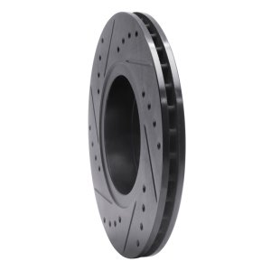 Ford Contour Brake Rotor (1) - Front Right - R1 Concepts - Drilled & Slotted - Black - `98-`04